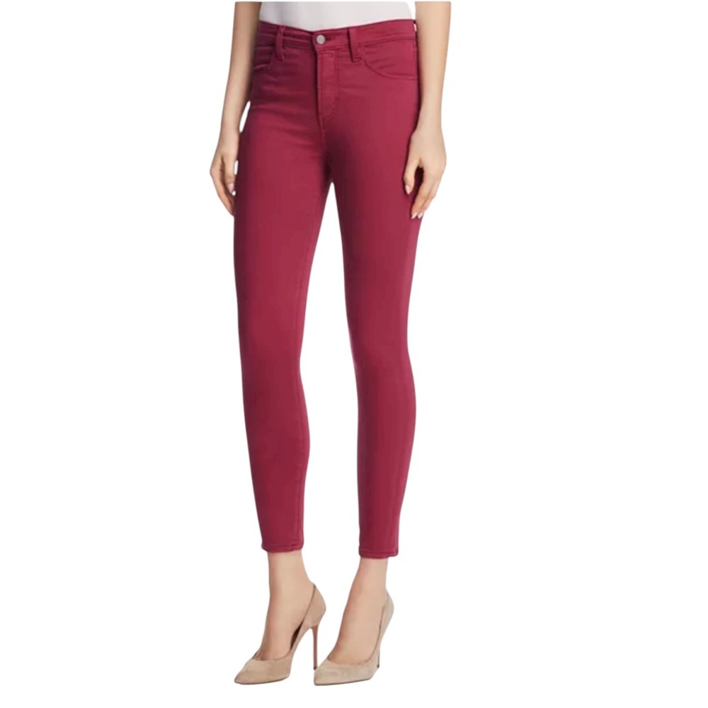 NWT J Brand Alana High-rise Crop Skinny Pants Deep Plum Size 27